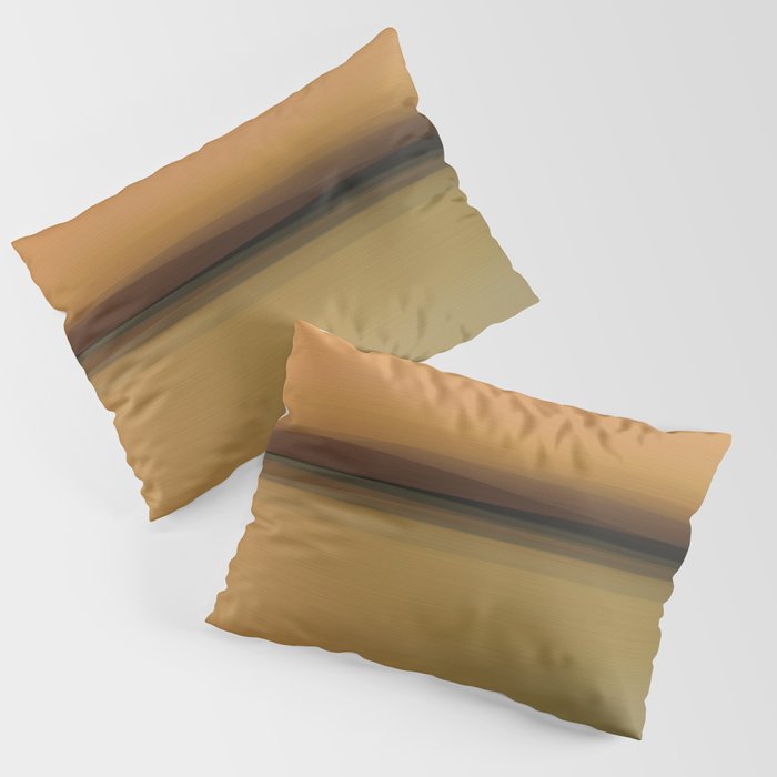 Orange And Brown Abstract Ocean Beach Landscape Pillow Sham