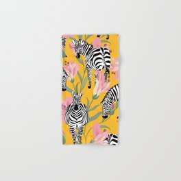 Striped For Life | Zebra Mango Forest | Modern Bohemian Wildlife Jungle | Botanical Nature Hand & Bath Towel