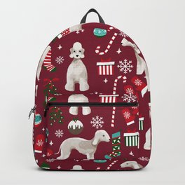 Bedlington Terrier christmas dog pattern gifts dog breed pet friendly design Backpack