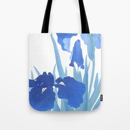Blue iris japanese flowers Tote Bag
