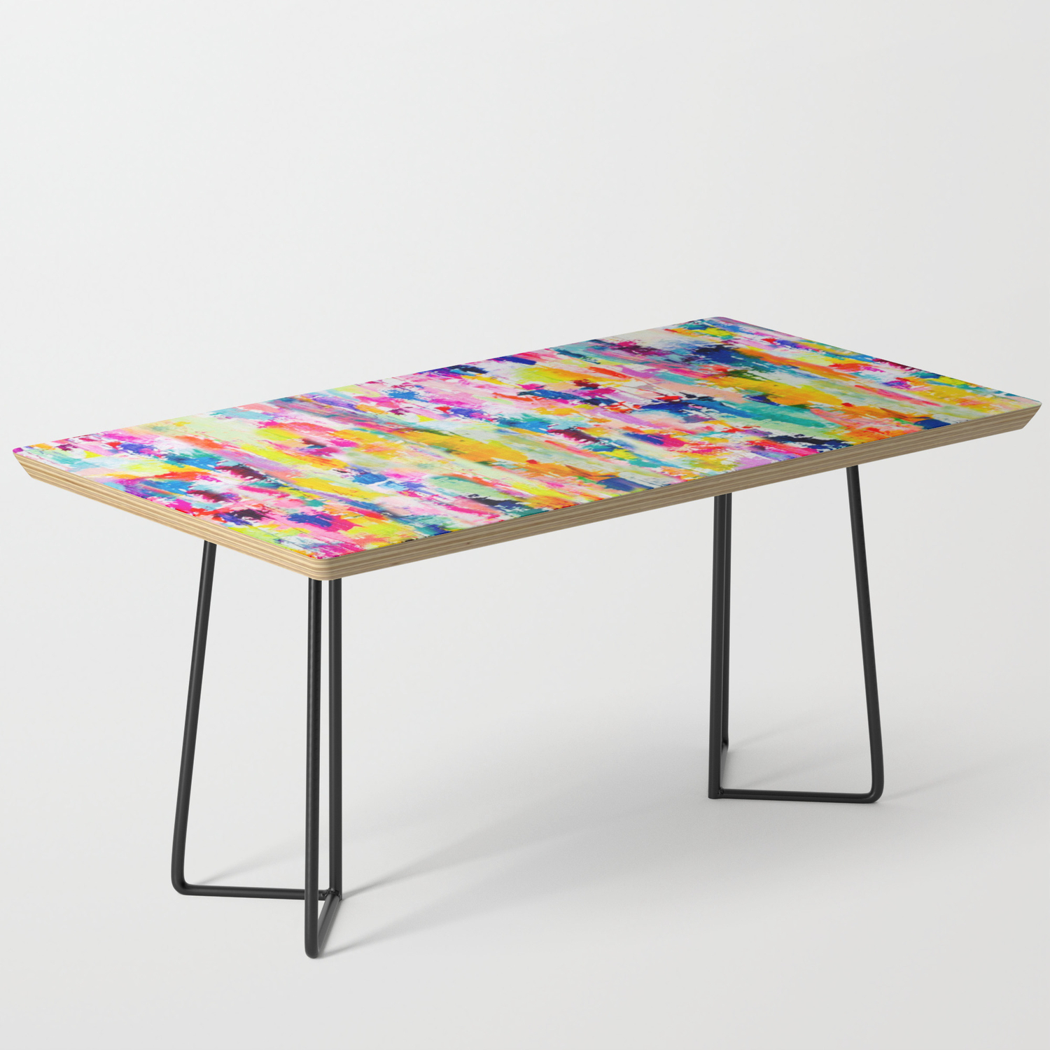 Bright Colorful Abstract Painting In Neons And Pastels Coffee