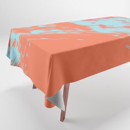Brush - Abstract Colourful Art Design in Red and Blue Tablecloth