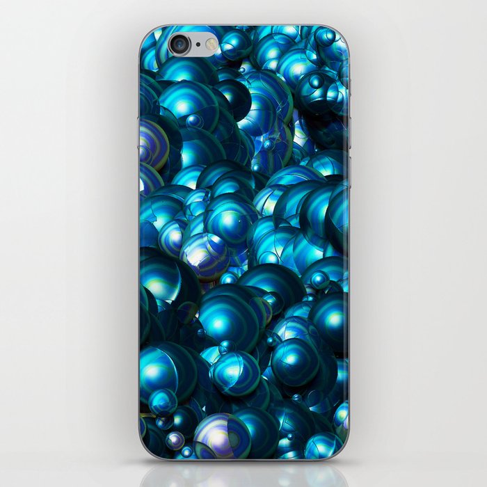 Blue Bubbles Pattern Texture iPhone Skin