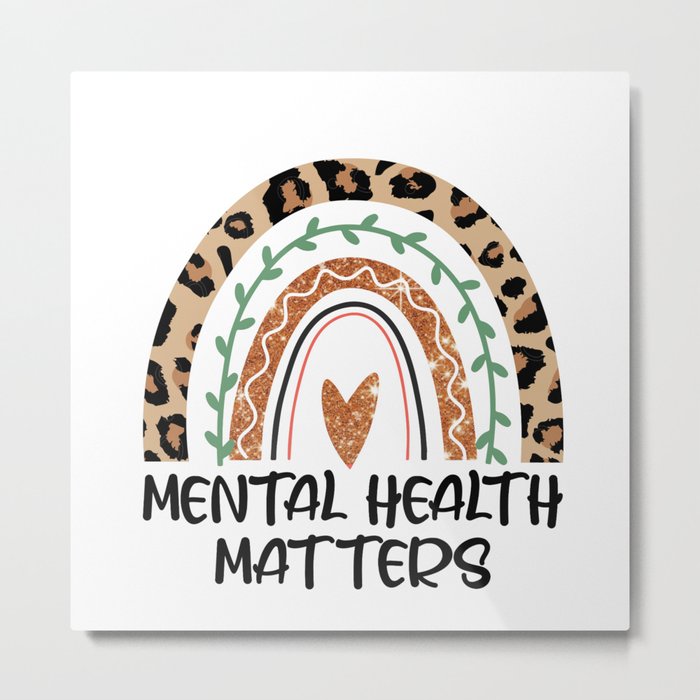 Mental health Teacher graphic design art Metal Print