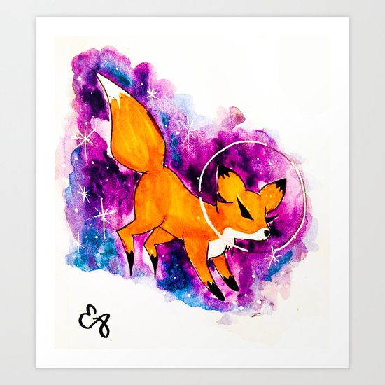 Fox in Space Ver. 5 Art Print