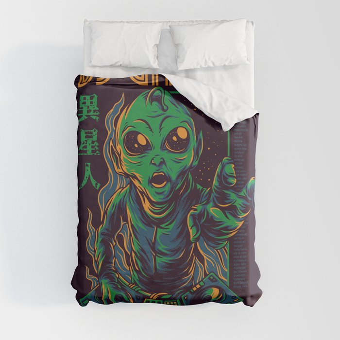 Dj Galaxy Illustration Duvet Cover