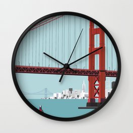 Golden Gate Bridge, San Francisco Travel Illustration Wall Clock | Graphicdesign, Bayarea, Travel, Architecture, Suspensionbridge, Sanfran, Icon, Cityscape, Usa, Goldengate 