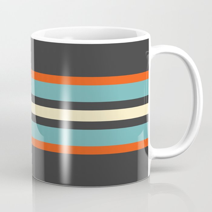 Classic Retro Stripes Amikiri Coffee Mug