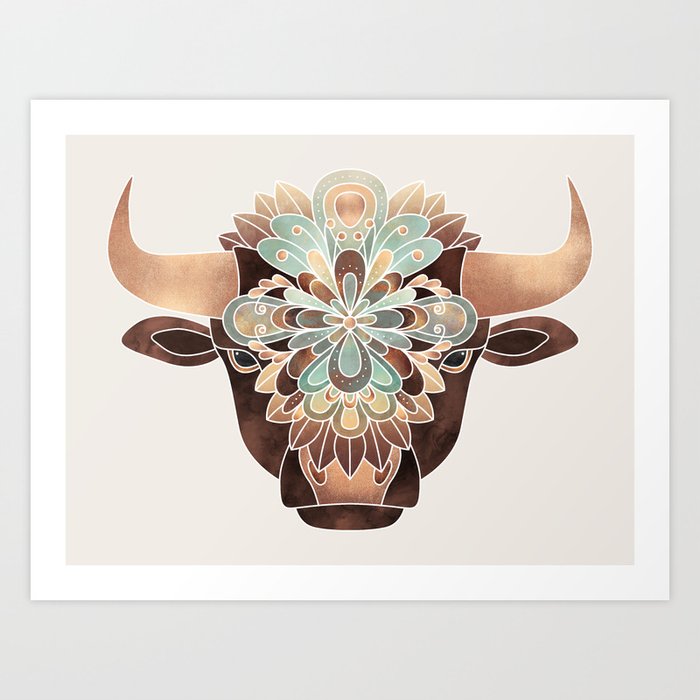 Flower Bull Art Print