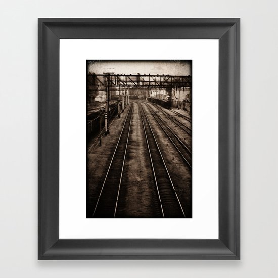 Choosing roads Framed Art Print