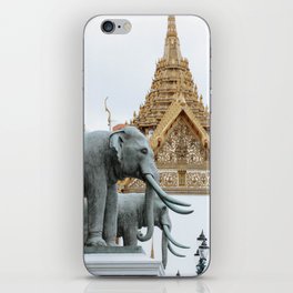 Elephant protecting the temple / Thailand travel photography iPhone Skin