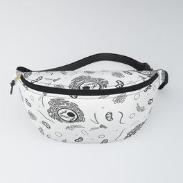 Cell Organelles - Black and White Fanny Pack