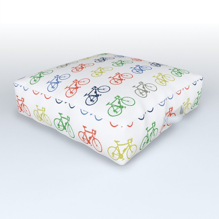 Bicycles multicoloured Outdoor Floor Cushion