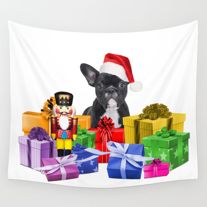 Merry Christmas French Bulldog Gifts - Nutcracker Wall Tapestry