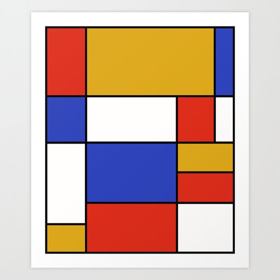 Abstract #401 Mondriaan #8 Art Print