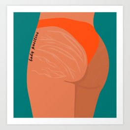 body positive Art Print | Marks, Orange, Stretchmarks, Buttocks, Bodypositive, Graphicdesign, Bosy, Pattern, Ass, Nude 