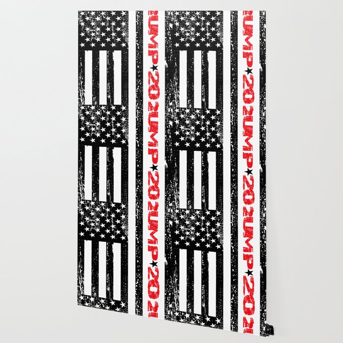 Trump 2020 American Flag Vintage Tee Wallpaper By Rubino Society6