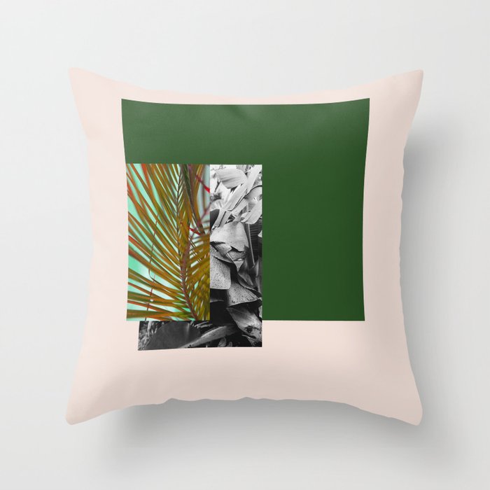 Gray and Green Throw Pillow