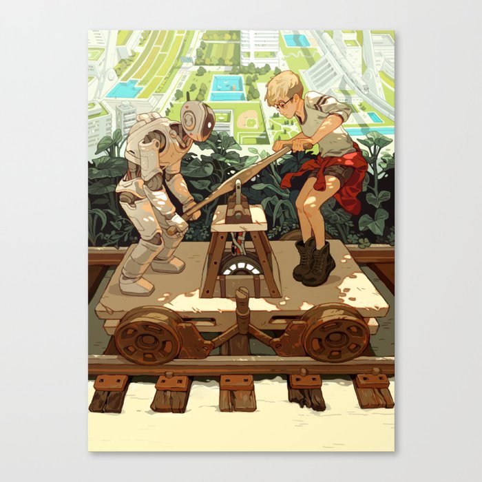 "Don’t Worry, Smart Machines Will Take Us With Them" by Sachin Teng for Nautilus Canvas Print