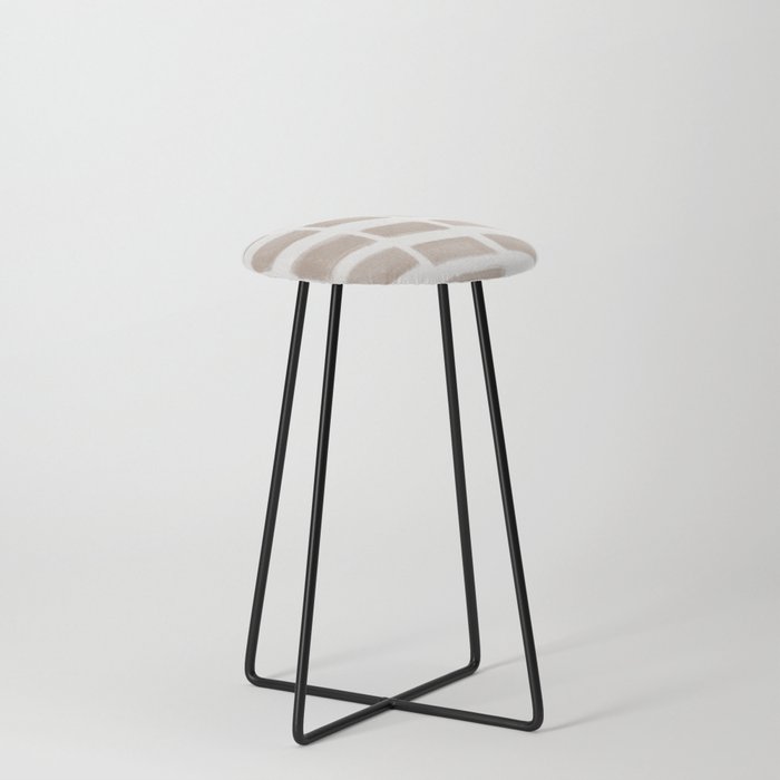 Brush Strokes Horizontal Lines Nude On Off White Counter Stool By Form