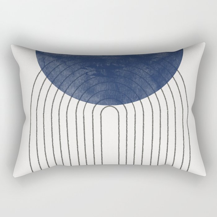 Mid Century Modern Blue Perfect Balance Rectangular Pillow