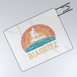 Biarritz Surfing Spots Vintage Surfing TShirt Retro Surfing Shirt Surfer Gift Idea  Picnic Blanket