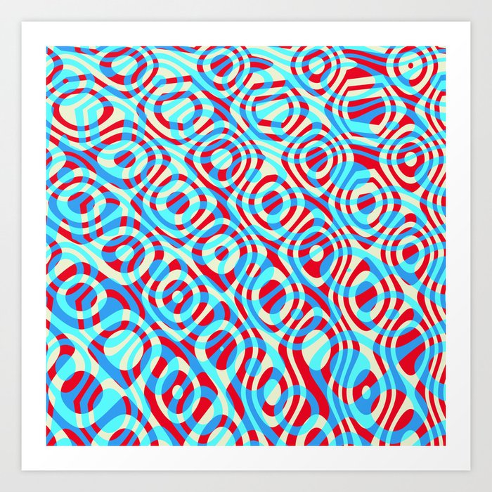 Mixed Polyps Red Blue Coral Reef Series 035 Art Print By
