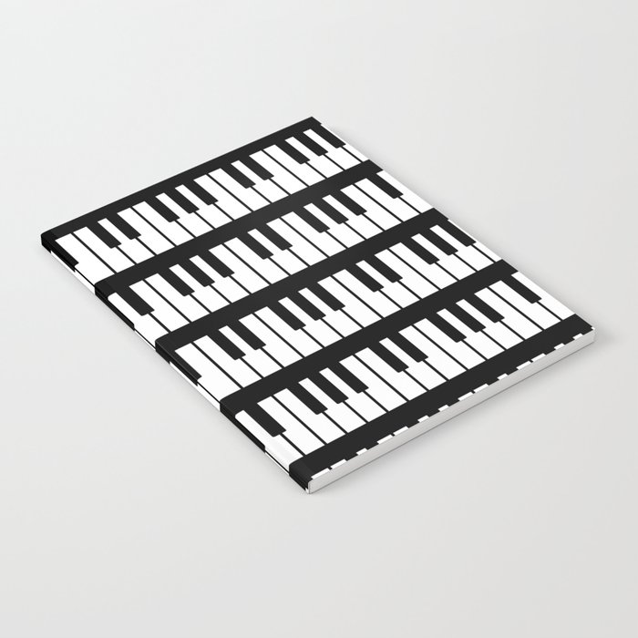 Black And White Piano Keys Pattern Notebook