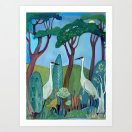 Sandhill Crane Family Art Print