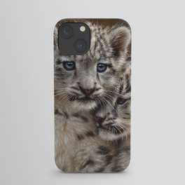 Snow Leopard Cubs - Playmates iPhone Case