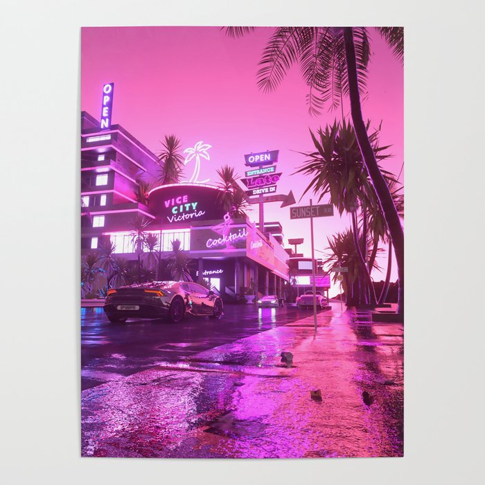 Vice City Nights Poster