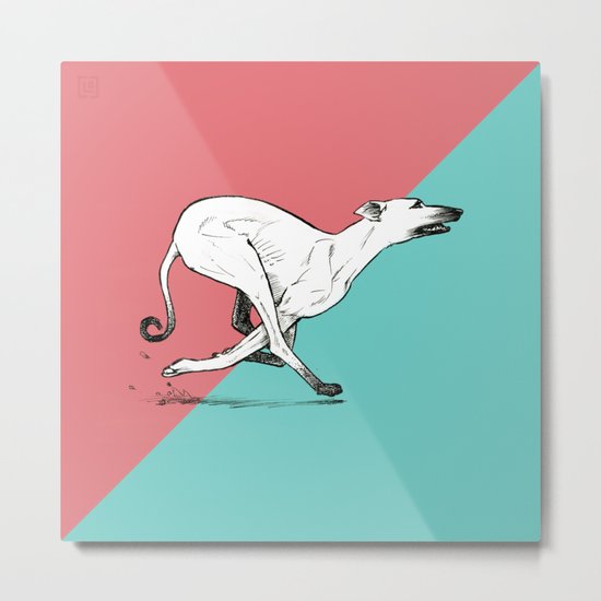 Run Greyhound! Metal Print