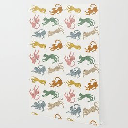 Rainbow Cheetah Wallpaper | Black And White, Baby, Multi, Cheetah, Acrylic, Kids, Rainbow, Pattern, Painting, Safari 
