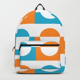 Modern abstract complimentary colors  geomteric art  - orange and teal Backpack