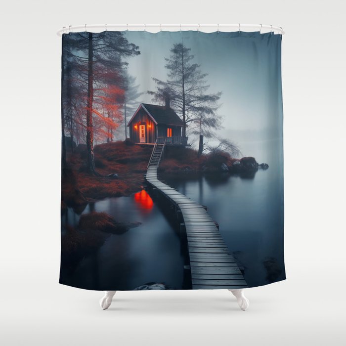 Bautiful Scandi lake  Shower Curtain