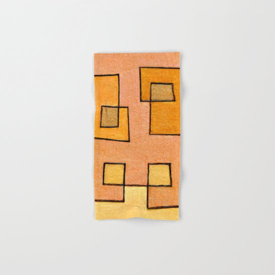 Protoglifo 04 'yellow hugging pink' Hand & Bath Towel