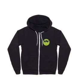 Alien Smile Face Button Isolated Zip Hoodie