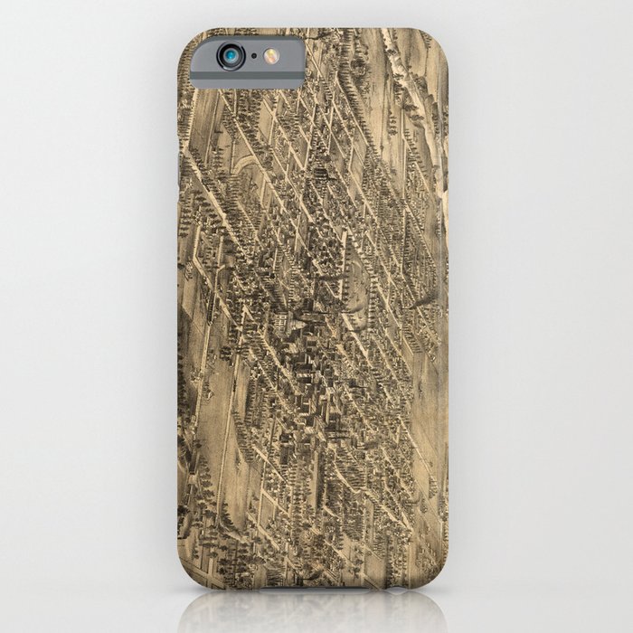 Vintage Pictorial Map of San Jose CA (1869) iPhone Case