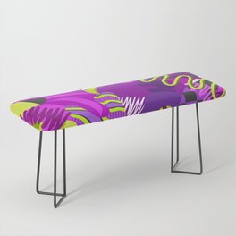 Abstract geometric colorful pattern with green and purple tones Bench