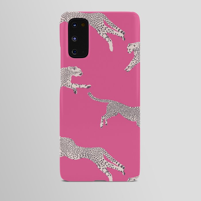 Leaping Cheetahs  Magenta Android Case