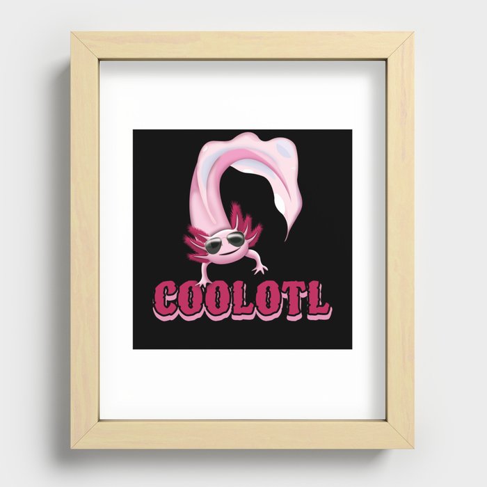 Cool Coolotl Fish Cartoon Cute Kawaii Axolotl Recessed Framed Print