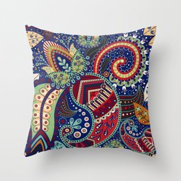 Colorful khohloma pattern Throw Pillow | Khokhloma, Khohloma, Leaves, Nature, Flowers, Mothre, Exotic, Funny, Palm, Rose 