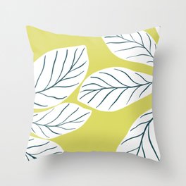 Summer lime leaves outdoor pillow print Throw Pillow