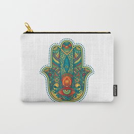 Hamsa , Hand of Fatima, Protective Amulet Top Carry-All Pouch