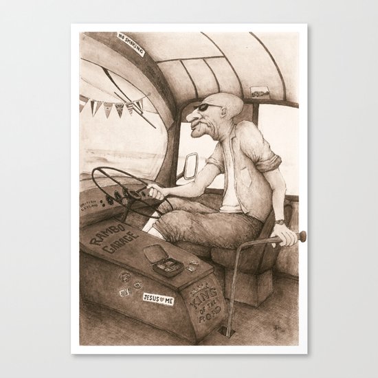 The King of the Road (Retro) Canvas Print