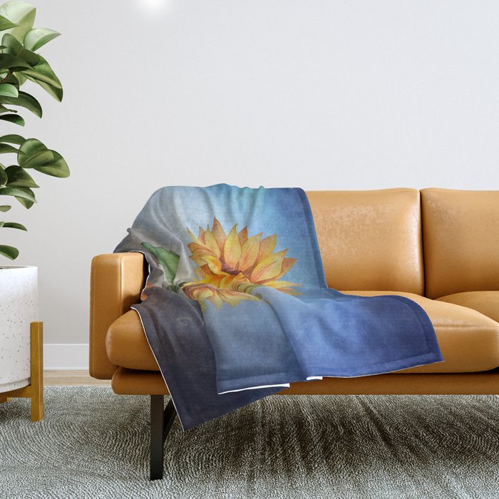 Sunflowers world  Throw Blanket