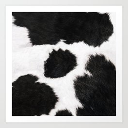 Black And White Farmhouse Cowhide Spots Art Print