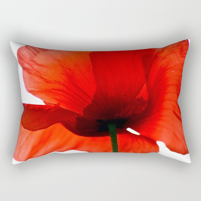 Simply Red - Poppy Flower on White #decor #society6 #buyart Rectangular Pillow