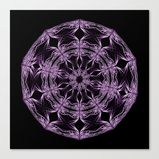 Mandala purple and black Canvas Print