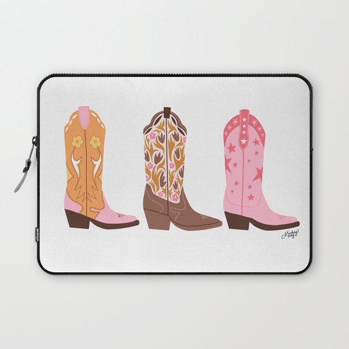 Pink Cowboy Boots  Laptop Sleeve